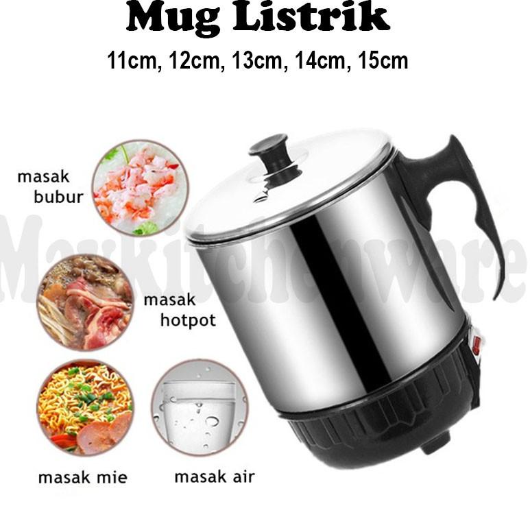Terupdate.. Teko Listrik Pemanas Air Stainless Steel Low Watt Mug Elektrik Gelas Electric Kettle Hea