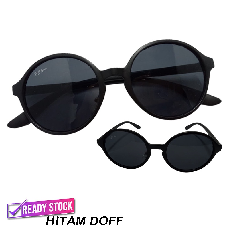 Kacamata Hitam BULAT Vintage dengan Frame Lensa Hitam Unisex/Kacamata Bulat Gaya Korea Pria dan Wanita Sunglasses UV Protection Kacamata Fashion Cewek Cowok