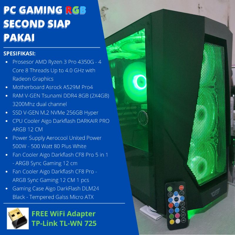 JUAL PC GAMING RGB SIAP PAKAI SECOND