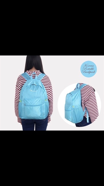 Korean portable backpack ( tas punggung yang bisa dilipat jadi kecil)