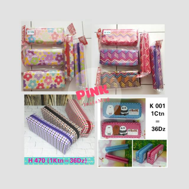 

Pencil case kotak pensil tempat pulpen model dewasa karakter