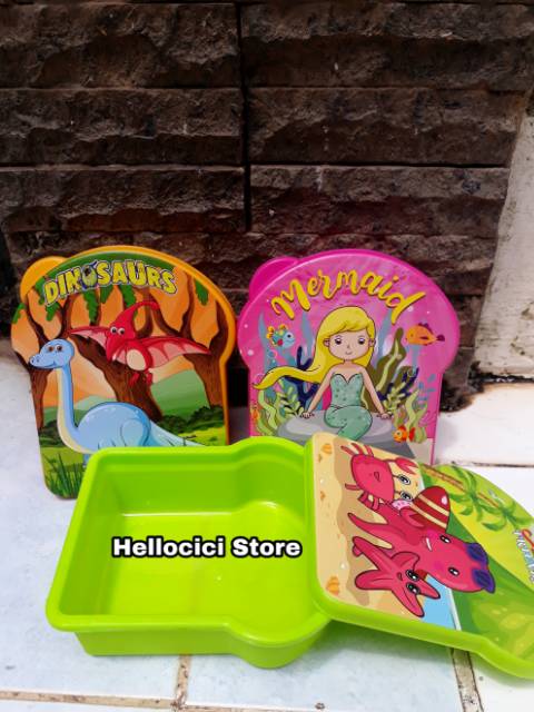 Cuci Gudang Lunch Box Omprengan Roti Mini Kotak Makan