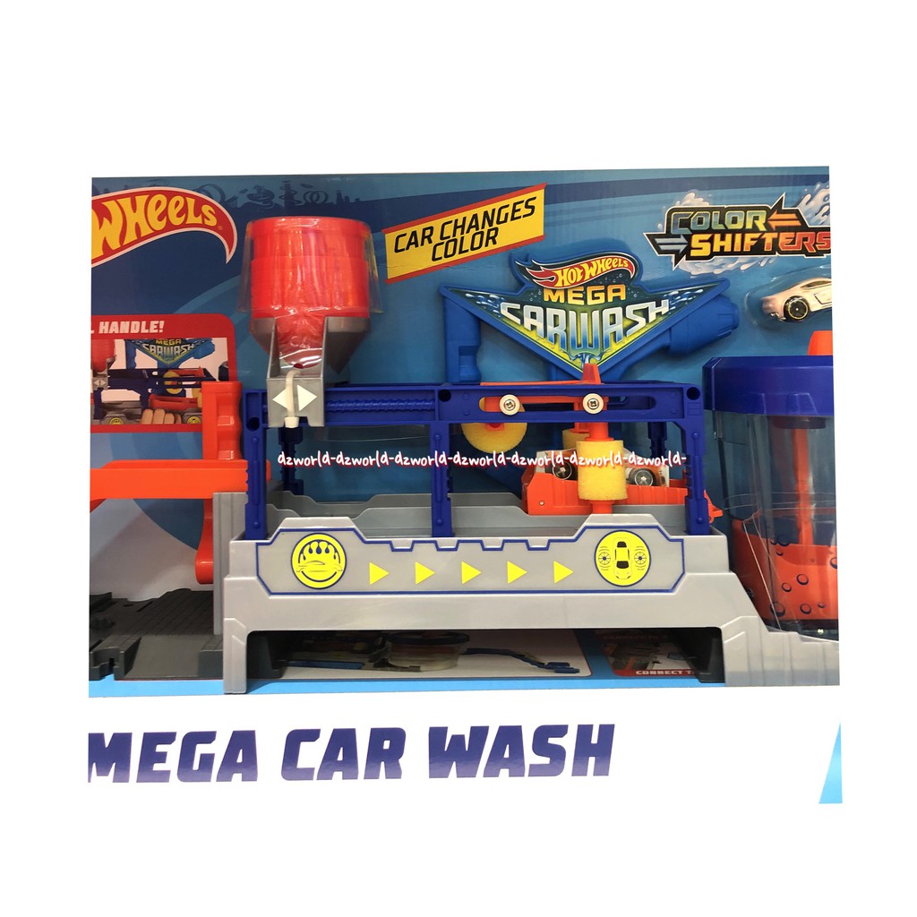 Hotwheels Mega Car Wash Mainan Anak Alat Mesin Pembersih Pencuci Mobil Hotwheels