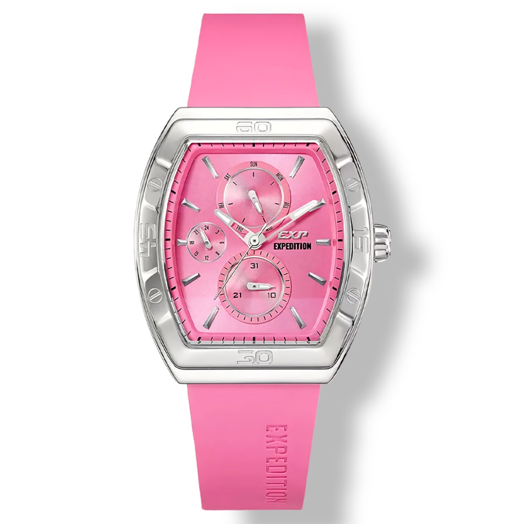 Expedition 6800 BFRSSPE Jam Tangan Wanita - Silver - Pink Rubber Strap