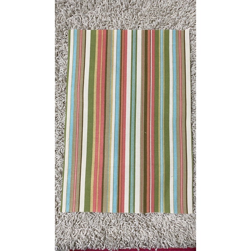 kain perca kanvas motif garis stripe warna warni