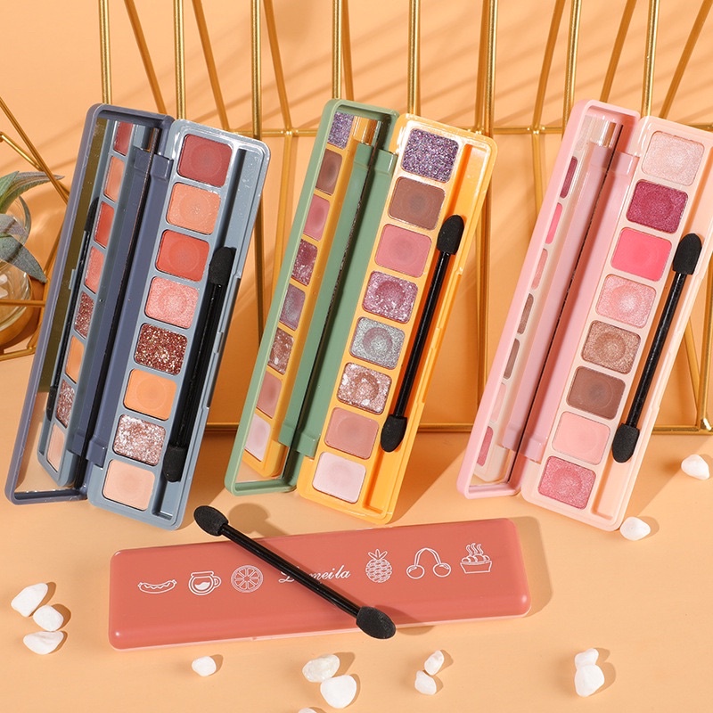 LAMEILA 8 color Eyes shadow Rainbow Cute 8 Color Glitter Waterproof + FREE Brush LA033 3051