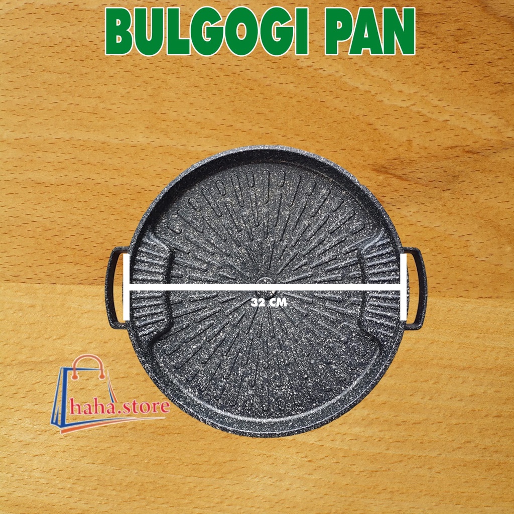 BULGOGI PAN TANPA TUTUP KACA - Bulgogi Pan 32cm Grill Marble Panggangan BBQ - Grill Pan 32 cm