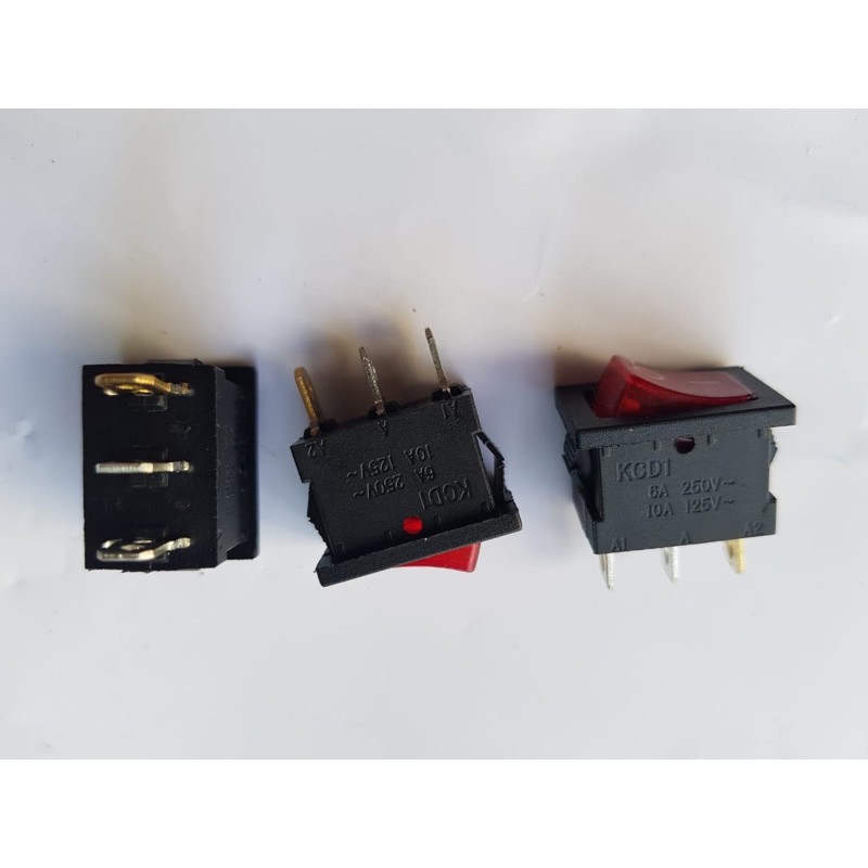 Saklar / Rocker Switch 3 Pin Kecil + Lampu