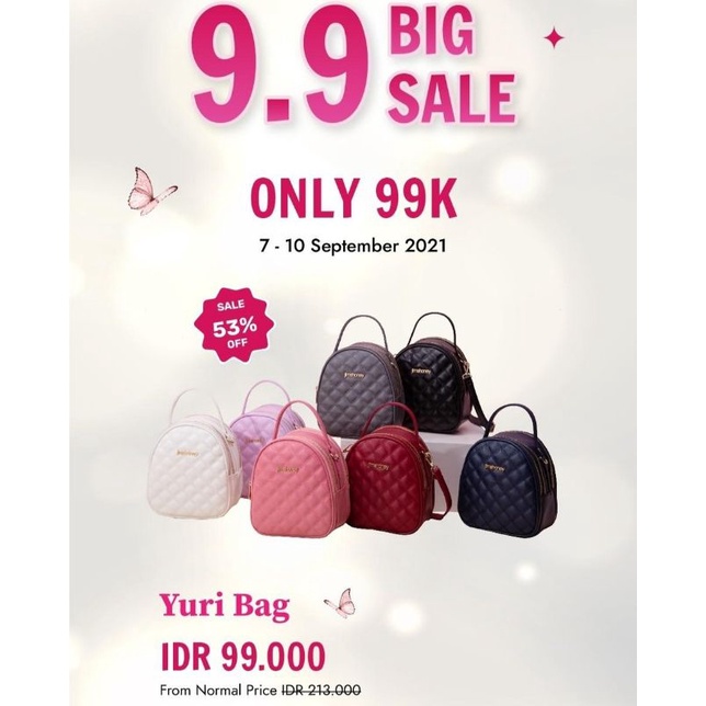 Yuri Bag Jimshoney Tas Ransel Selempang Wanita Kecil 3 in 1