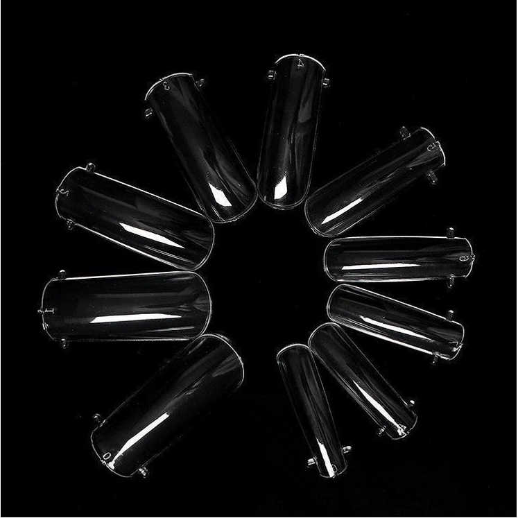 [  1Box Full Cover Sculpted Nail Tips  Artificial False Nails Kit DIY Manicure Nail Art Accessories ]