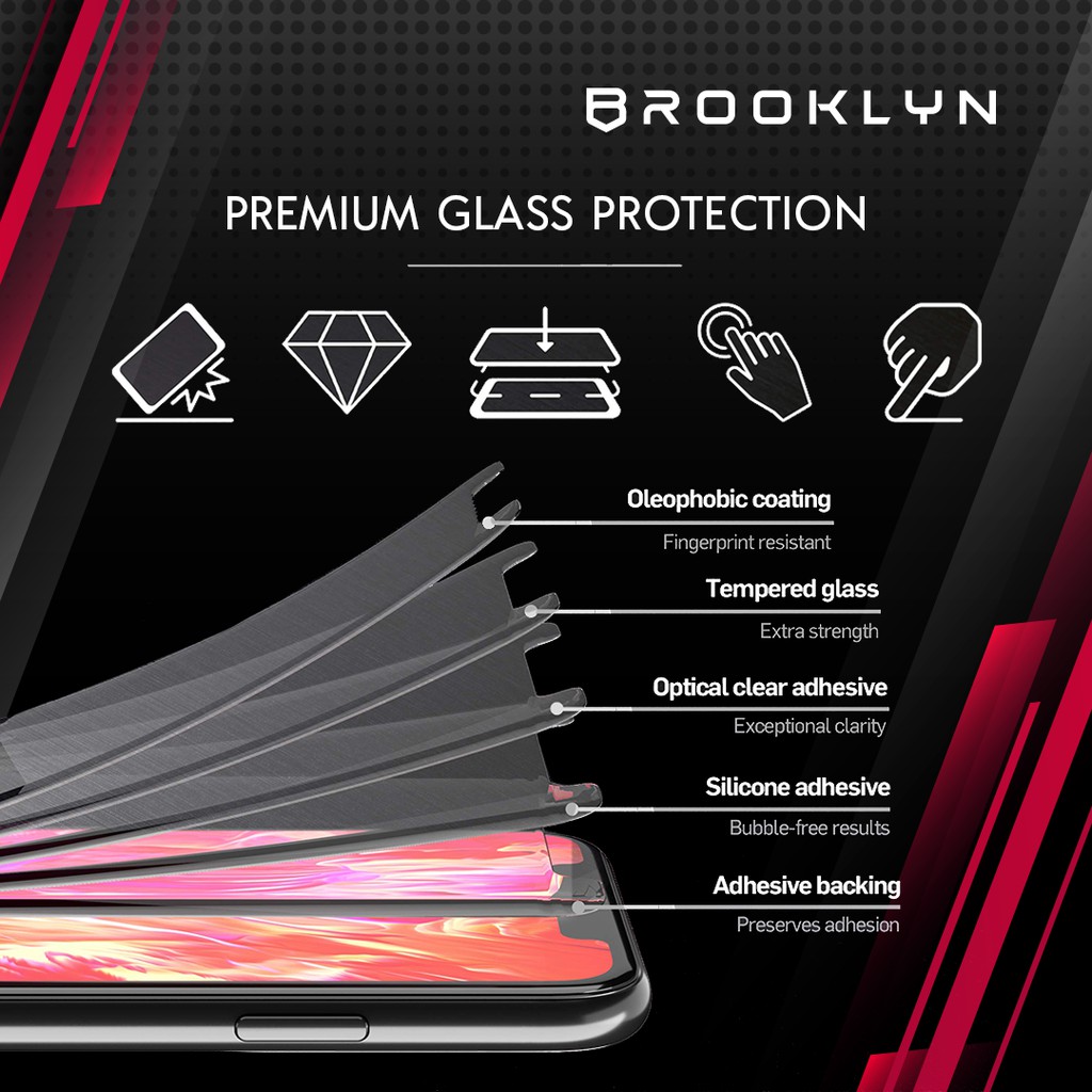 Brooklyn VER2 Tempered Glass iPhone 13/12/11/X XR XS MAX Mini Pro Max Full Cover Protection-4