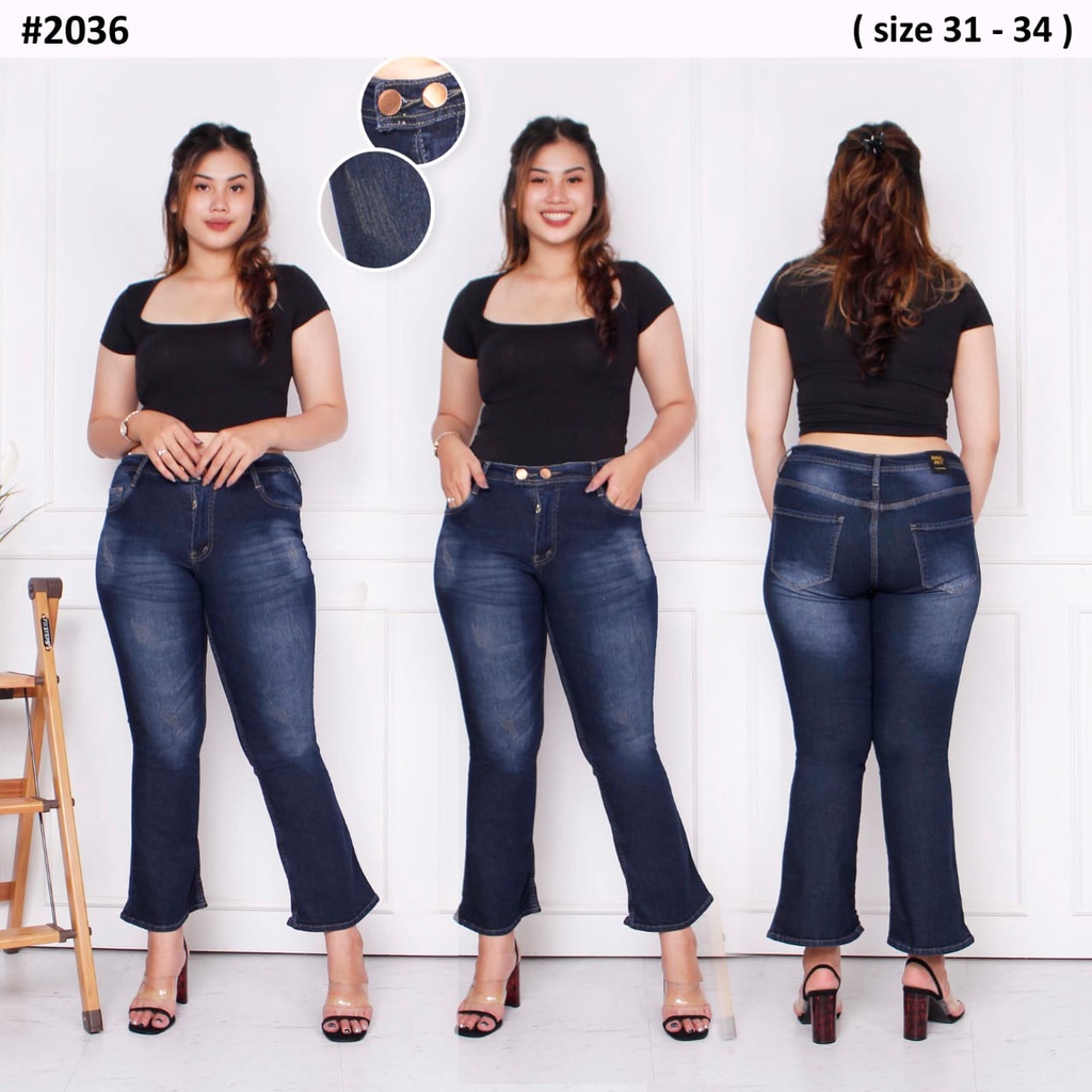 Celana Panjang Jeans Wanita Cutbray Kancing Dua 31 32 33 34 Bisa Bayar Ditempat(COD)