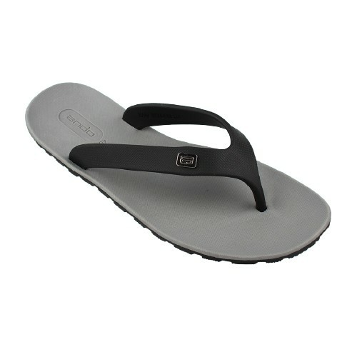 Ando Viral Terbaru 7 Warna Sandal Jepit Pria Sol Karet Anti Slip Ando Original-Abu/Hitam