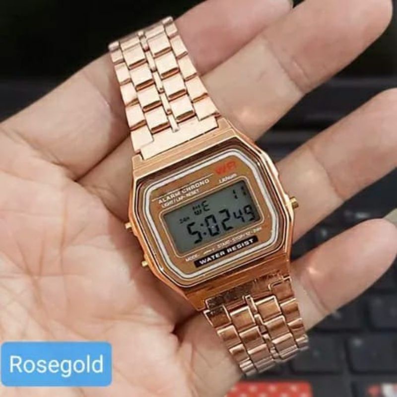 Jam Tangan Wanita Kasual Strap Rantai Steel Tipis free baterai ||JAM tangan wanita pria digital simple dan murah