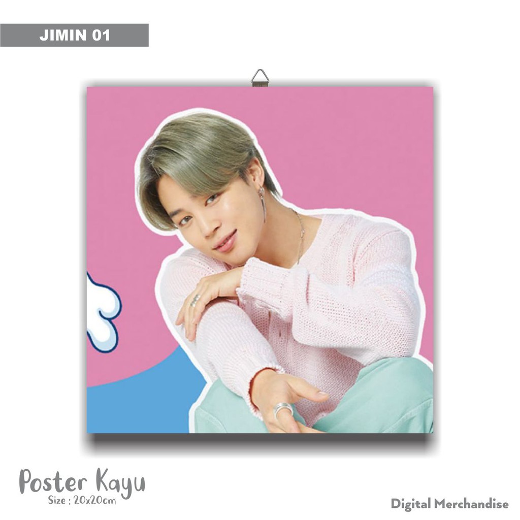 POSTER KAYU BTS - HIASAN DINDING DEKORASI KAMAR - 20X20 CM