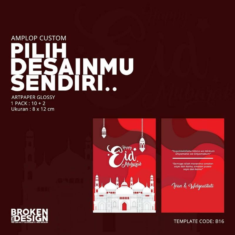 

Amplop Custom Lebaran/Angpau Lebaran Seri B016