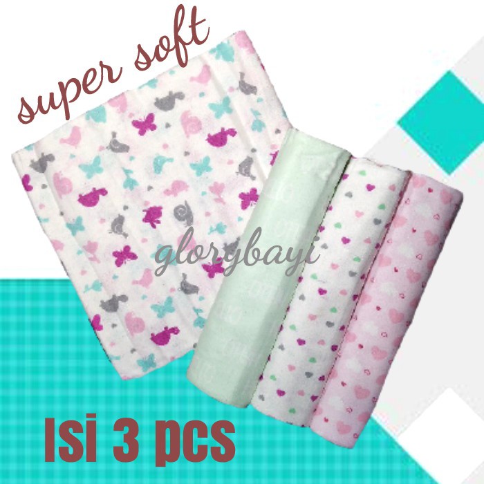 [Isi 3 pcs ] Bedong Bayi 3 in 1 | Bedong Kain