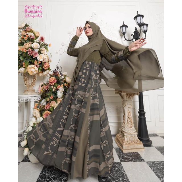 Mauza Humaira Series ORI by Humaira / Gamis Set Syar'i / Gamis Pesta / Dress Muslimah / Baju Syar'i Lebaran / Fashion Branded Muslimah-4