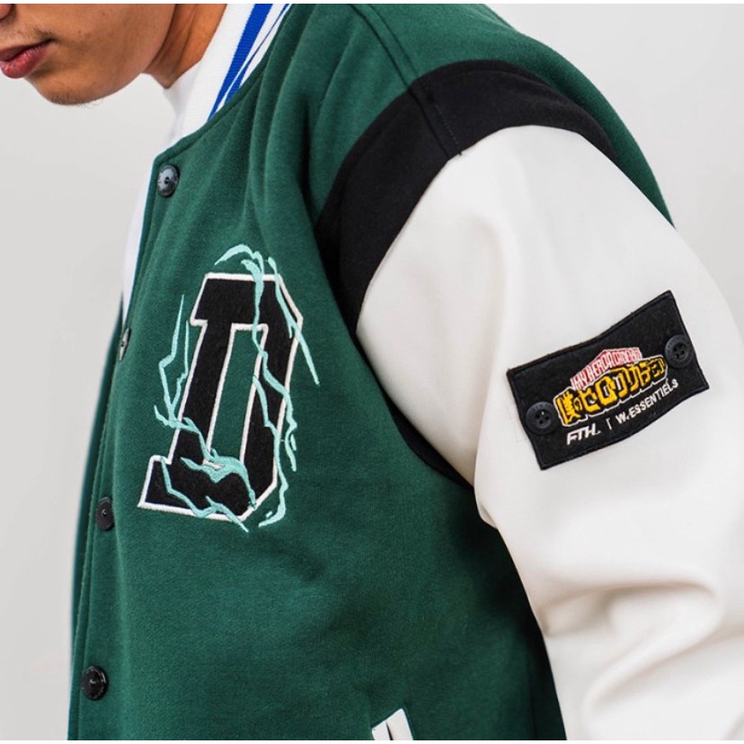 MY HERO ACADEMIA JAKET VARSITY GREEN IZUKU MIDORIYA BEST QUALITY