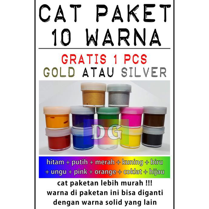 

HOT SALE Cat Tekstil / Lukis utk kaos / kanvas / tas / sepatu - paket 10 warna