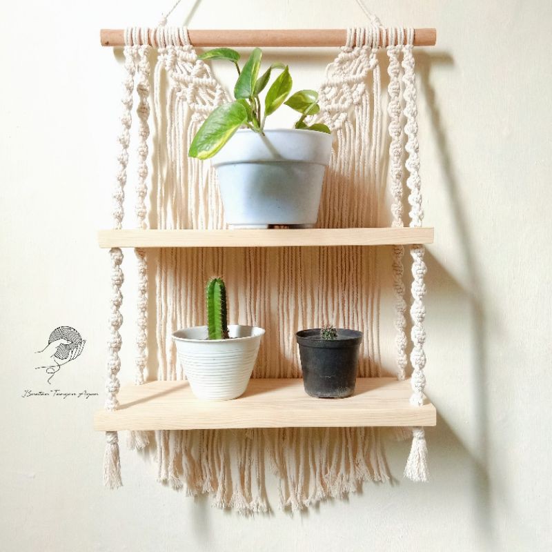 ❇️ D ❇️ Rak Dinding Macrame Susun 2 / Macrame Shelf Hanger