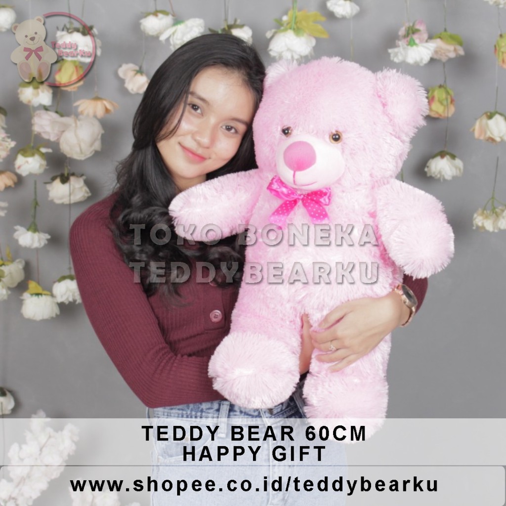 TERMURAH! BONEKA BERUANG TEDDY BEAR XL 60CM MALL HAPPY GIFT PRODUSEN LANGSUNG