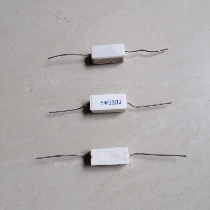 33 ohm R Tahanan Resistor Kapur 5w 5watt 33ohm 33R J 33RJ 5 w watt