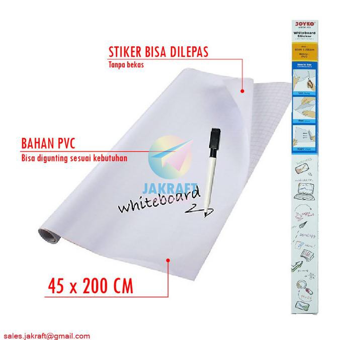 

Cuci Gudang Awal Tahun Stiker Papan Tulis JOYKO (45 x 200 Cm) Whiteboard White Board Sticker Cuci