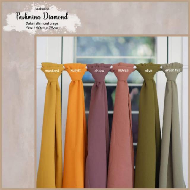 TERLARIS!!! BEST SELLER !!! HIJAB / JILBAB PASHMINA DIAMOND PREMIUM - BAHAN DIAMOND CREPE