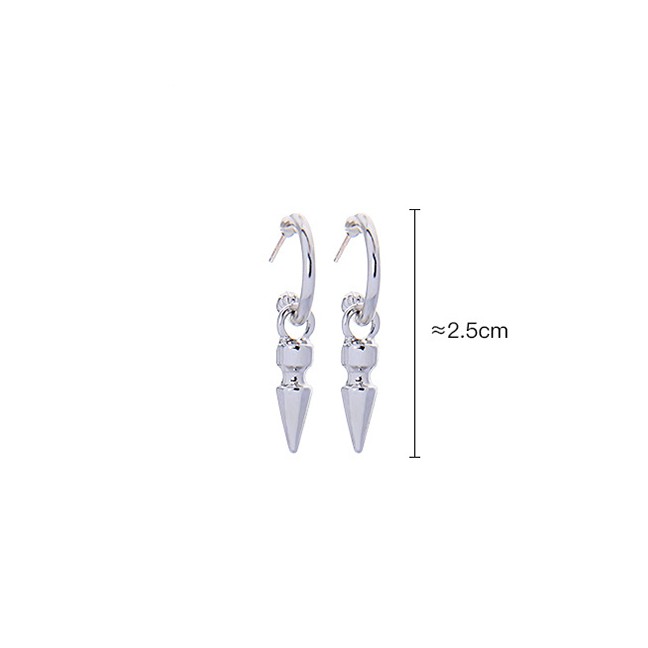 LRC Anting Tusuk Fashion Rivet Alloy Geometric C-shaped Studs K04292