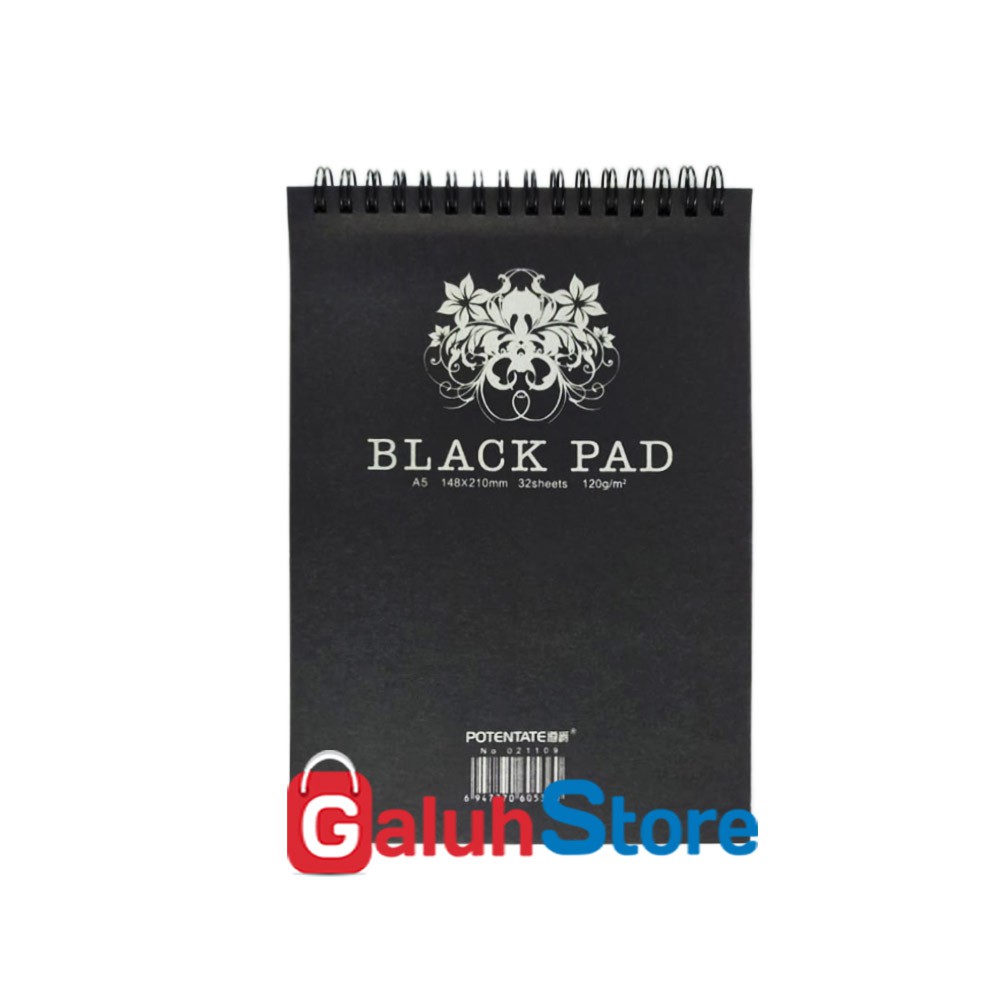 

Potentate Black Paper / Sketsa Spiral / Sketchbook A5 Wire book