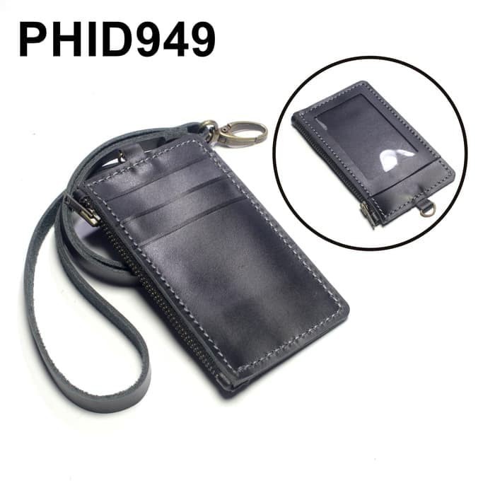 

READY PHID949 gantungan dompet ID card holder kulit tali zipper kartu banyak TERLARIS