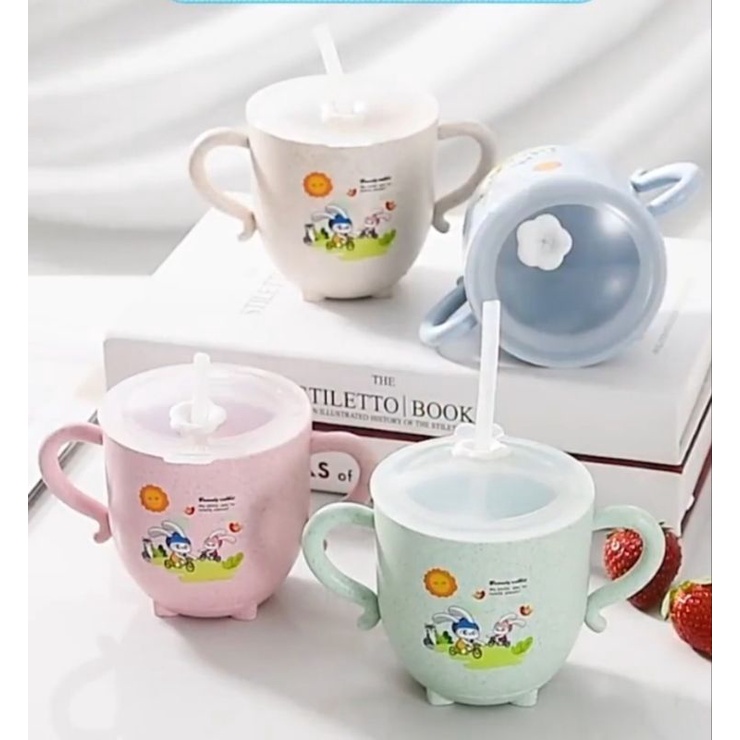 Training Mug Cup Straw / Cangkir Minum anak Melatih Anak Minum dengan Sedotan