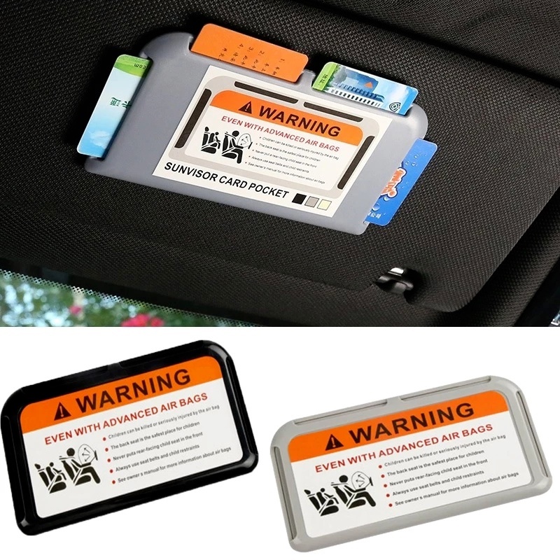 [1Pcs Car Sun Visor Card Holder][Paste Type Pocket Multifunction Car Parking Card Organizer Bag]