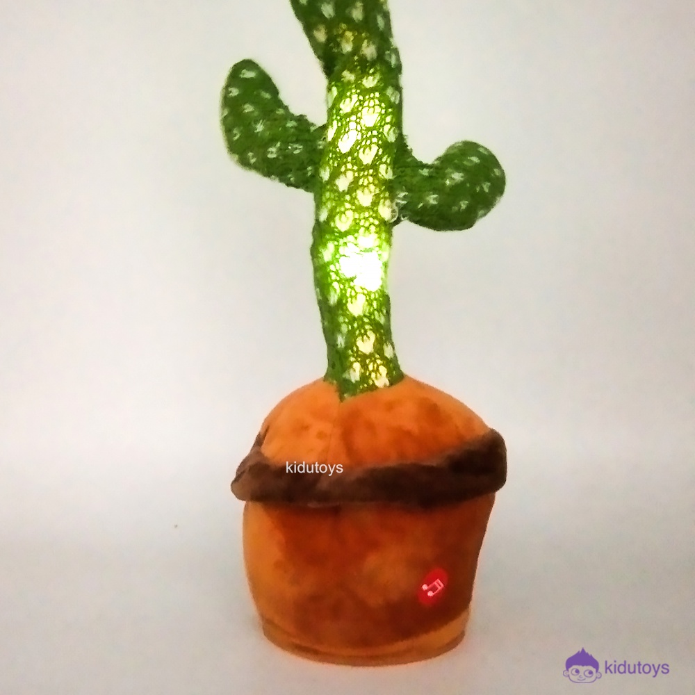 Mainan Anak Kaktus Joget Bergoyang Cactus Dance / Talking Cactus Green USB Charger Casan USB Kidu toys