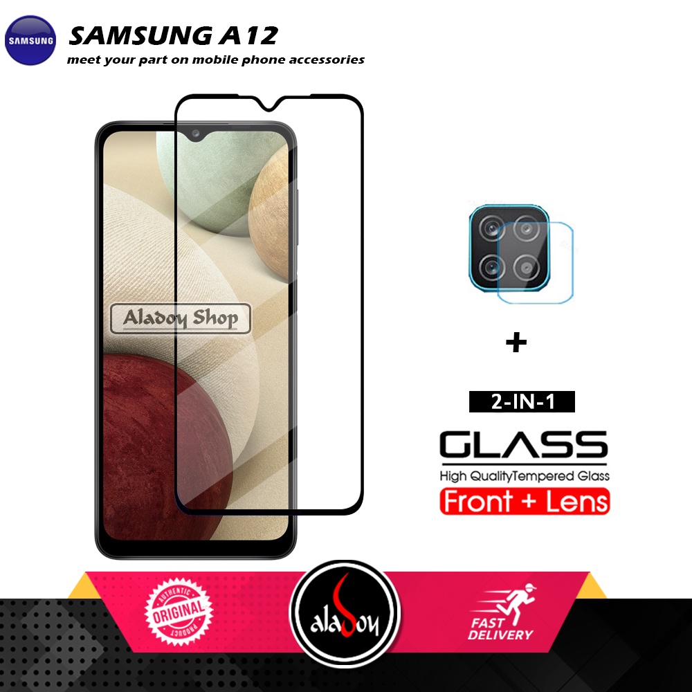 PAKET 2 IN 1 Tempered Glass Layar Samsung A12 Free Tempered Glass Camera