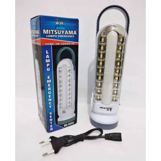 Lampu Emergency + Senter Mitsuyama MS 6032 Jumbo baterai 12000 mAhY / Lampu Senter