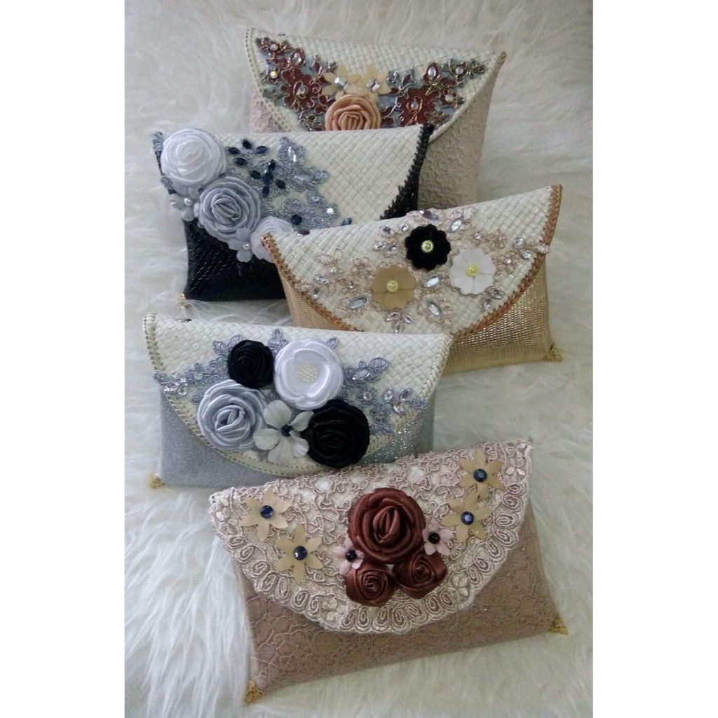 Clutch Pandan Hias/Clutch Pesta/Clutch handmade/Tas pesta/Tas Hias/Dompet Pesta