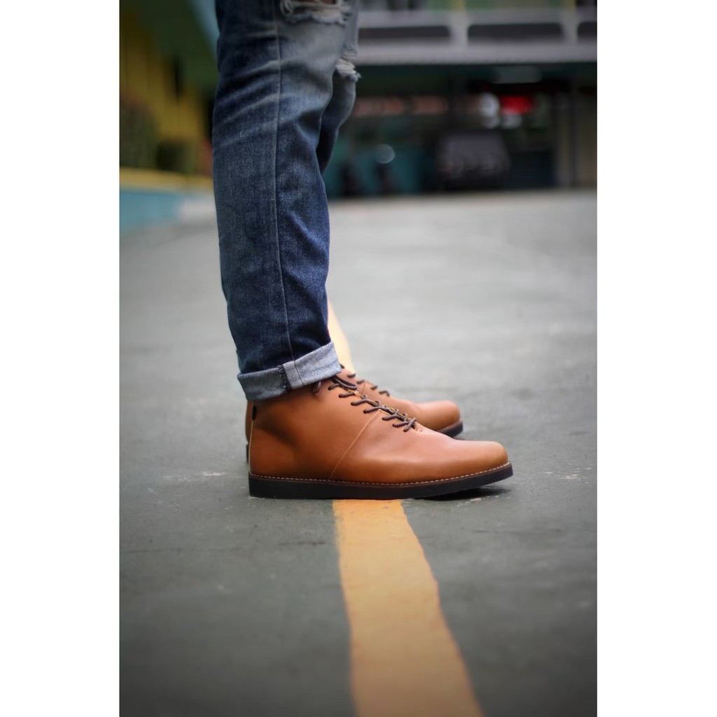 Sepatu Boots Pria original Cevany Mullins kulit Kerja Casual Kantor formal laki dewasa Keren murah