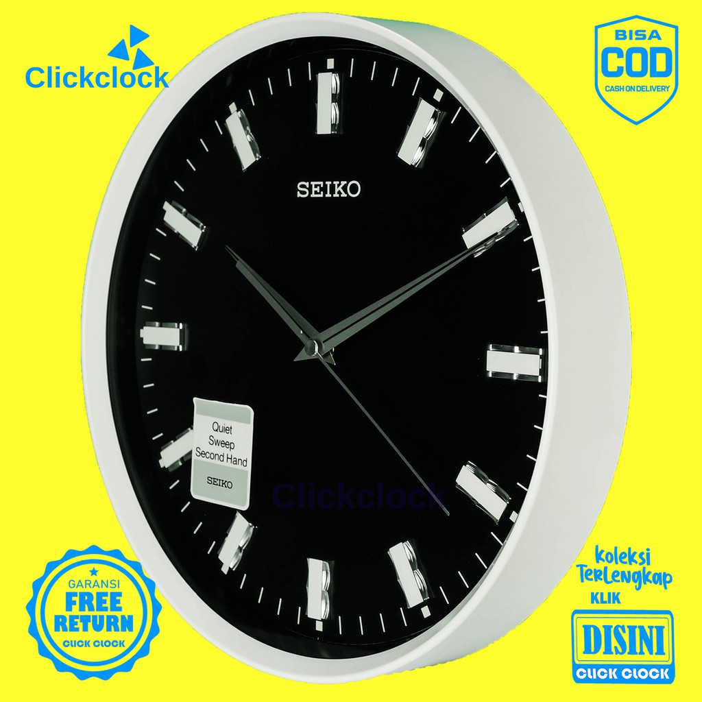 Jam Dinding Quartz Minimalis Cream Seiko 703-W Besar Hiasan Dinding Murah