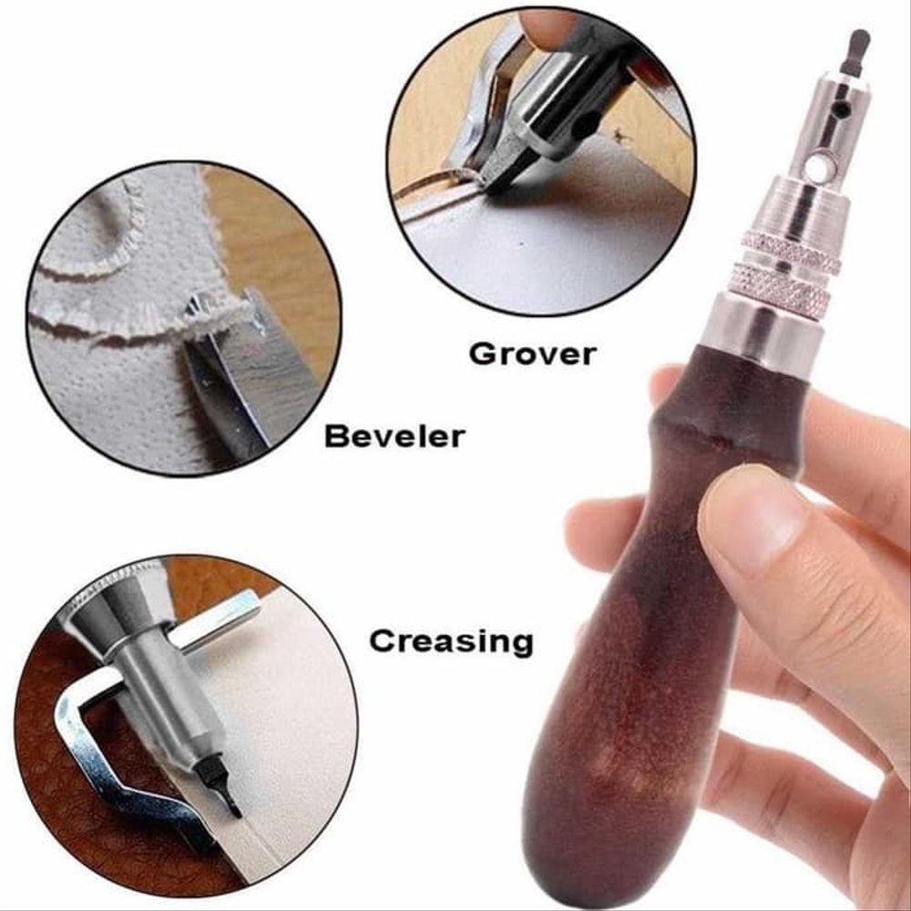 

ST Cutter Kulit Multi-Purpose Leather Paper Cloth Craft Tool Set Edge Pressing Cutting Grover DIY