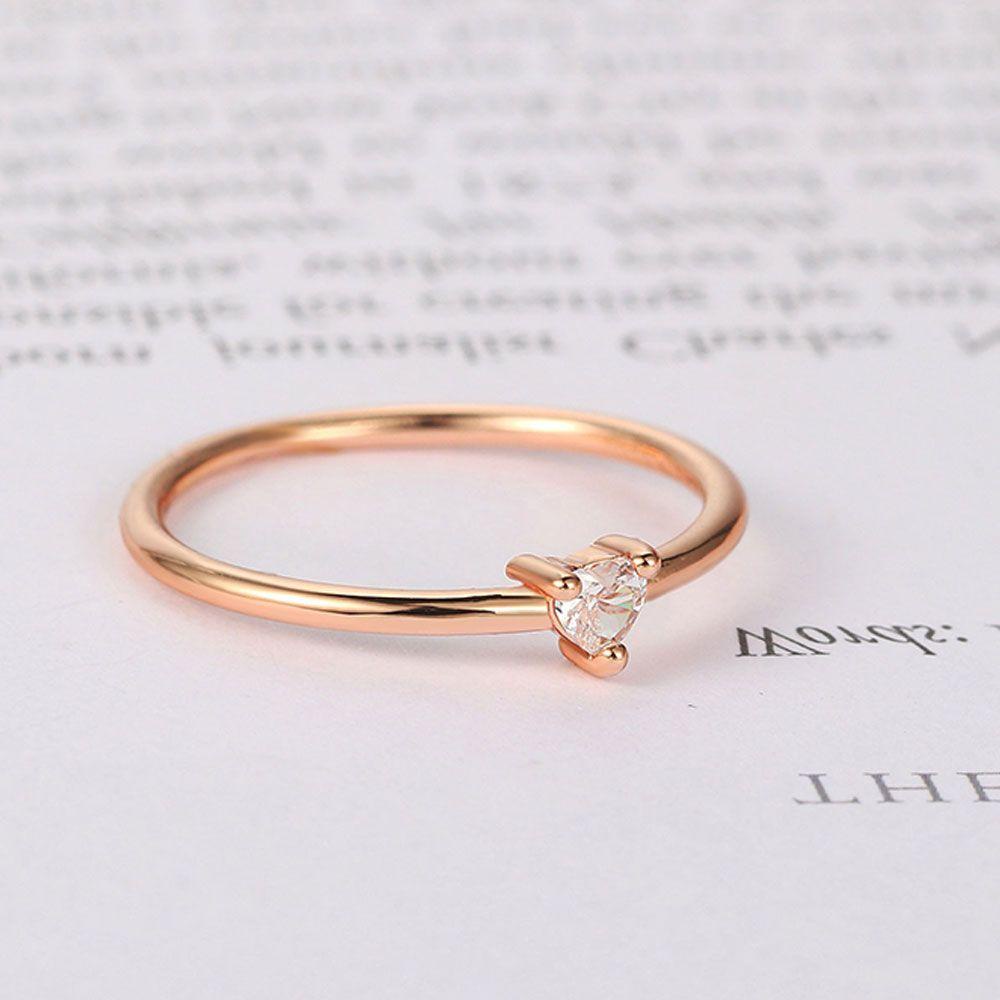 Lily Cincin Wanita Tunangan Fashion Berbentuk Hati