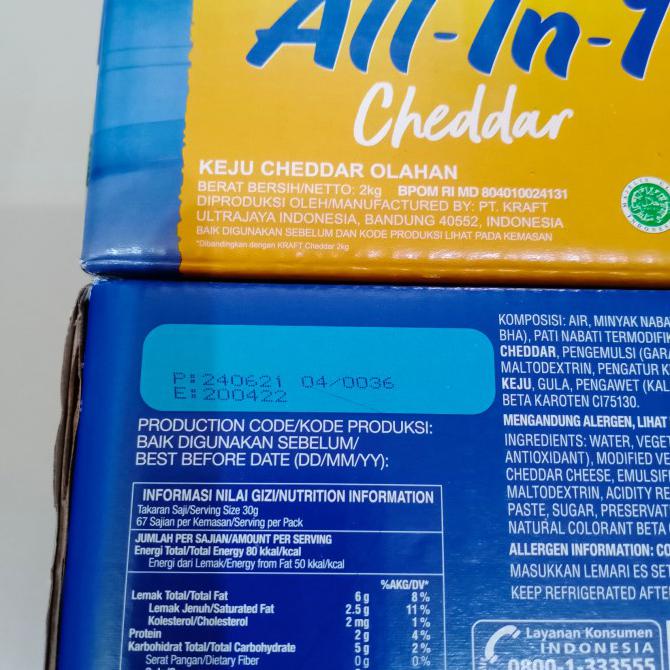 

keju kraft cheddar all in one 2kg/ keju kraft cheddar 2kg all in one