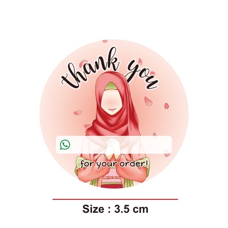 

STICKER THANK YOU HIJAB CUTE LABEL 02