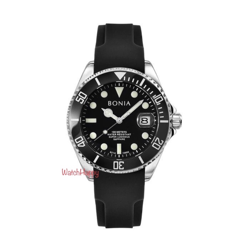 WatchHappy Bonia BNB10666-1332LE Mens Watch Automatic Limited Edition Black Dial Stainless Original