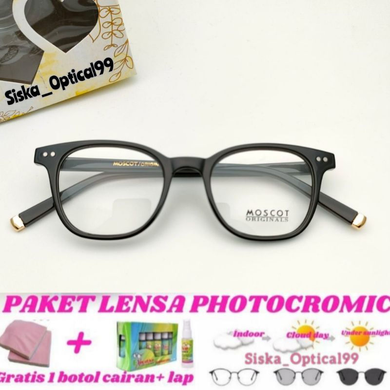 Frame Kacamata Moscot LOREN Pria/Wanita | Kacamata Photocromic | Kacamata Minus Anti Radiasi (Paket 