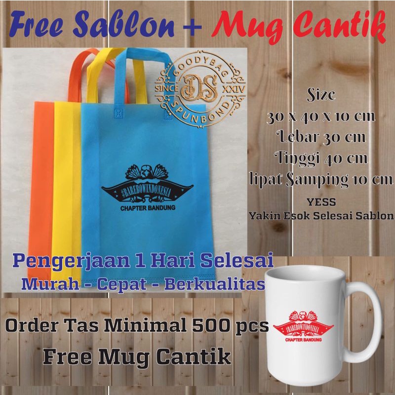 tls sablon 30x40x10 goodie bag spunbond goodiebag tas spunbond tas custom wedding pernikahan