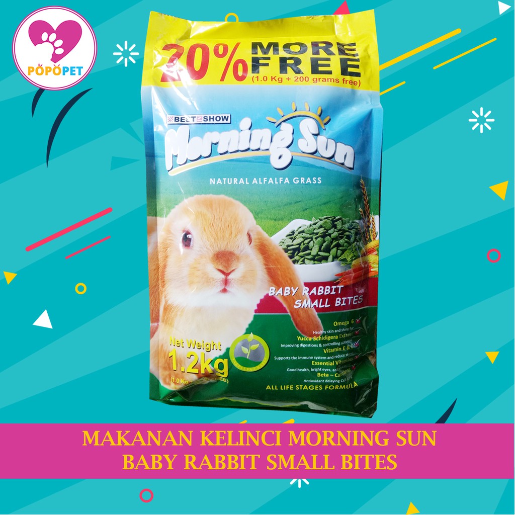 Makanan Pakat Pelet Kelinci MORNING SUN Baby Rabbit Small Bites