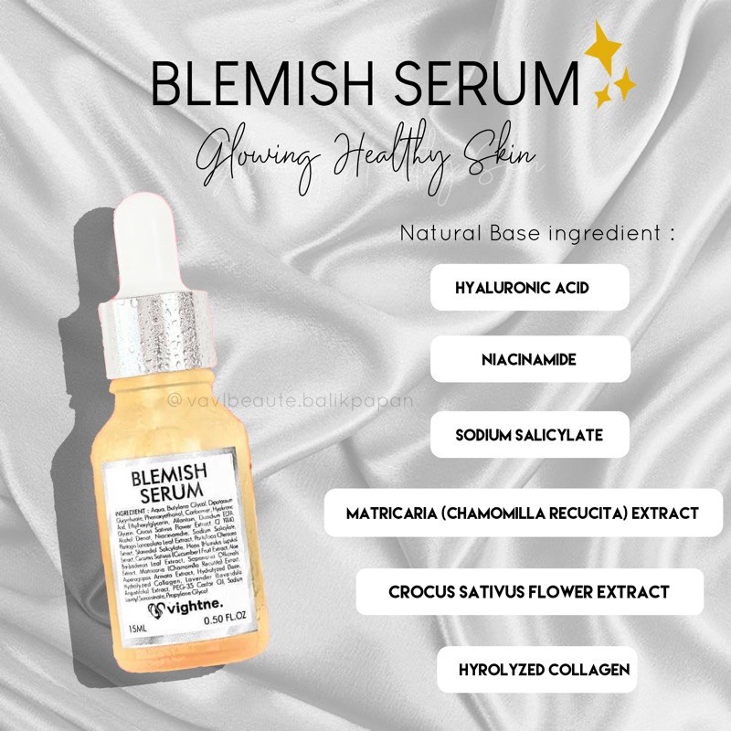 BLEMISH SERUM VAVL VIGHTNE BPOM / BLESMISH SERUM VAVL BEAUTE BY VIVALENTINE BPOM [FREE GIFT]