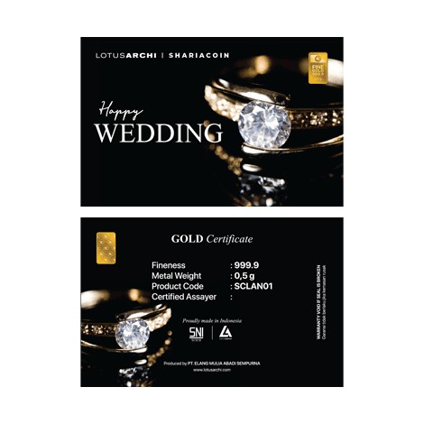 Gift Card Greeting Kartu Ucapan Series Kado Souvenir Nikah Pernikahan WEDDING LOTUS ARCHI 0,5 Gram k